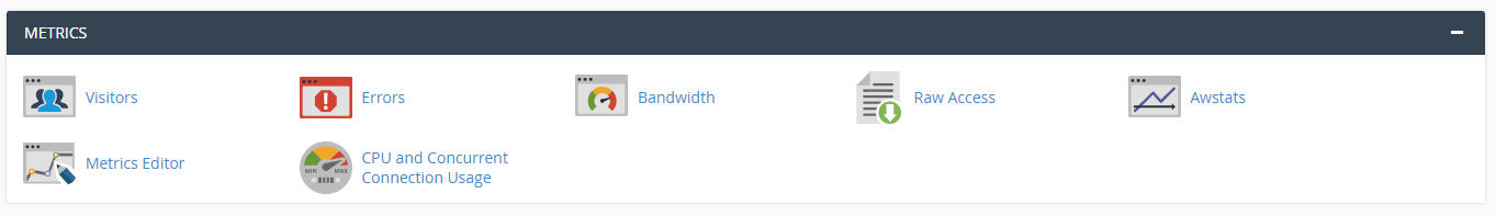 cPanel section for Metric tools