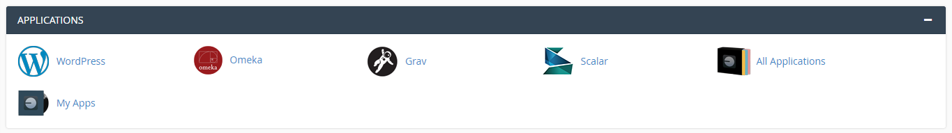 cPanel section for Application installations